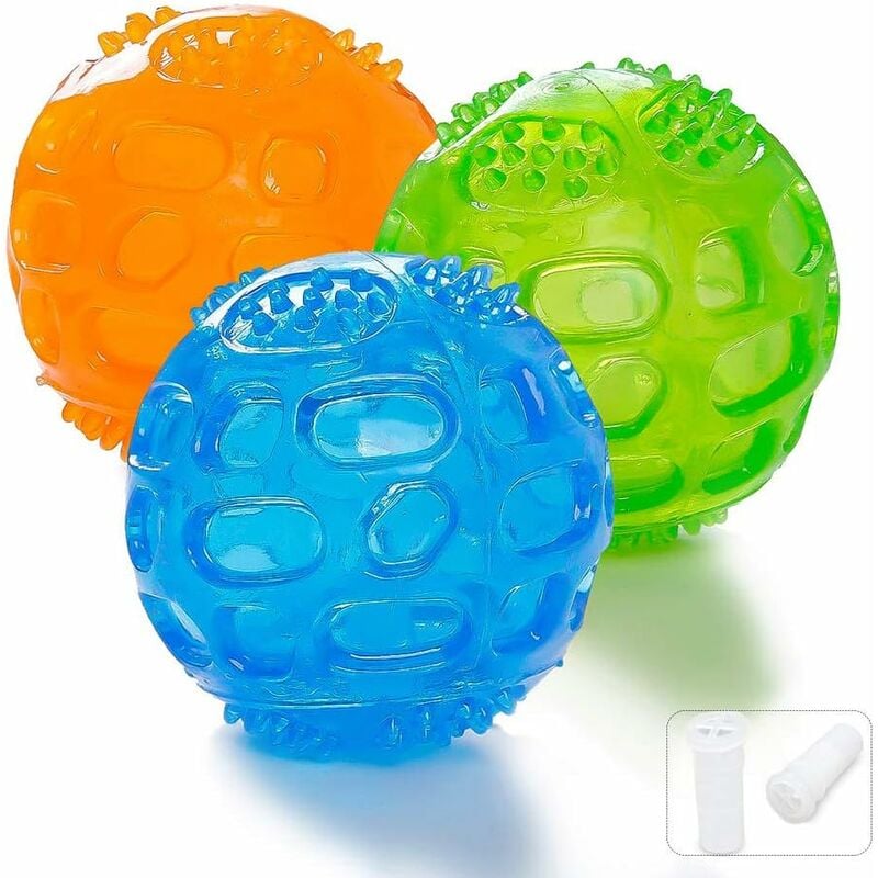 

Abcrital - Paquete de 3 pelotas de goma chirriantes para perros pequeños y grandes