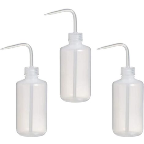 Paquete de 3 regaderas de plástico de seguridad apretujables de 250 ml para plantas artificiales, macetas pequeñas, plantas de interior, boca estrecha y curva, hacen que a los niños se les haga agua l