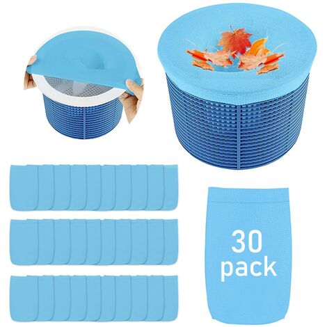 Paquete de 30 calcetines para skimmer de piscina, cesta de filtro eficaz reutilizable