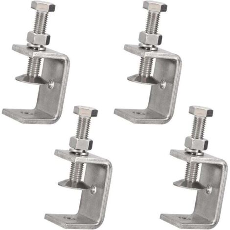 Paquete de 4 abrazaderas en C pequeñas de acero inoxidable, XU, 15-38 mm, acero inoxidable, juego de abrazaderas en C para soldadura, carpintería, montaje doméstico, carpintería - KZQ