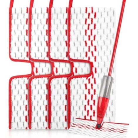Paquete de 4 almohadillas de microfibra reutilizables 2 en 1, almohadillas de limpieza de microfibra lavables, almohadillas de repuesto de microfibra para todo tipo de pisos.