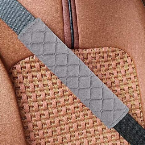 Paquete de 4 almohadillas para cinturón de seguridad para niños y adultos - Superficie de terciopelo - Extraíbles - Hombreras para mayor comodidad durante el viaje