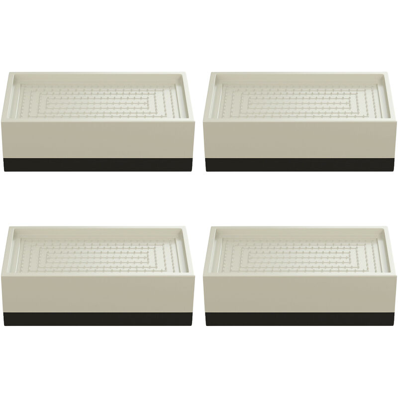 

Paquete de 4 almohadillas para pies para lavadora, almohadillas cuadradas antivibraciones,Beige, tamano tipo A y 2