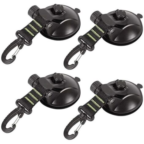 Paquete de 4 anclajes con ventosa, accesorio con ventosa para coche, camping, lona, tienda de campaña, accesorios con ventosa multifuncionales