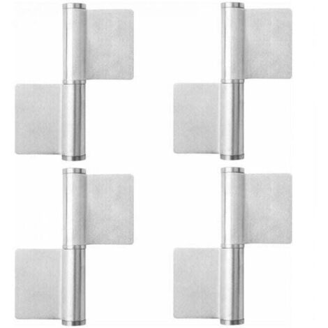 Paquete de 4 bisagras soldables, correa de acero inoxidable soldable para puertas metálicas, bisagra resistente para portones de jardín y maquinaria.