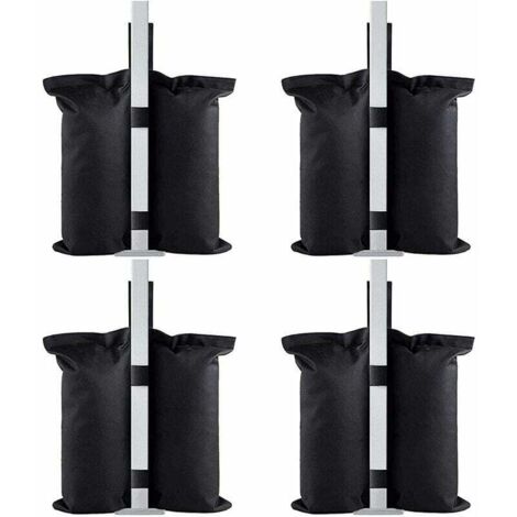 Paquete de 4 bolsas de arena de grado industrial con peso, para carpas y sombrillas de patio, con peso para patas de toldo y parasol, color negro.