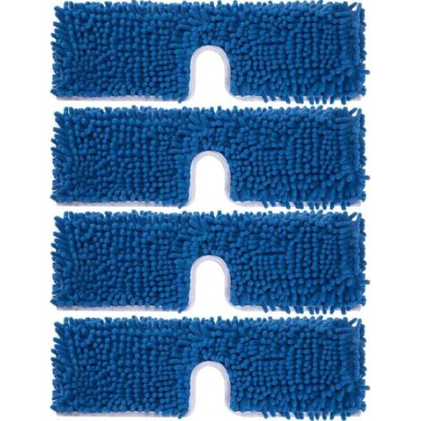 Paquete de 4 cabezales de repuesto acolchados para sistemas de trapeador de microfibra de doble acción, cabezales de repuesto para superficies húmedas y secas, superficie de doble cara, lavables a máq
