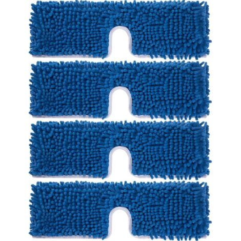 Paquete de 4 cabezales de repuesto acolchados para sistemas de trapeador de microfibra de doble acción, cabezales de repuesto para superficies húmedas y secas, superficie de doble cara, lavables a máq