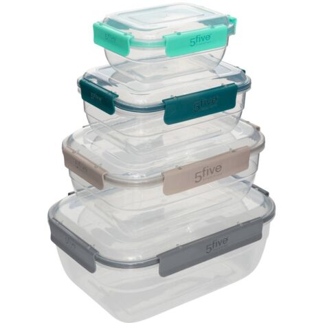 Paquete de 4 cajas rectangulares de plástico klic - 5five