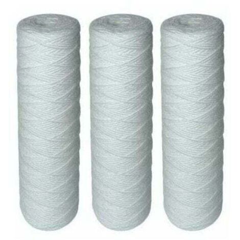 Paquete de 4 cartuchos filtrantes enrollados para filtros de agua. Filtra sedimentos de hasta 25 micrones. Tamaño estándar universal de 10 pulgadas.