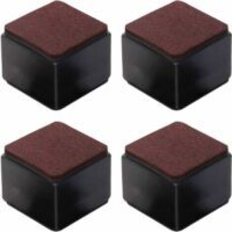 Paquete de 4 elevadores autoadhesivos de acero al carbono para muebles, 50 mm de altura, para camas, sofás y armarios, cuadrados negros.
