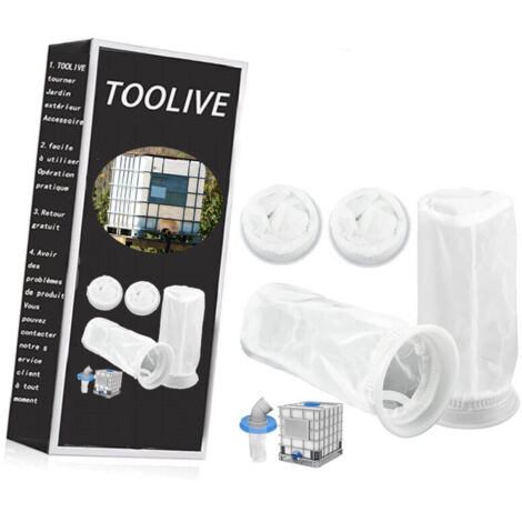 Paquete de 4 filtros de nailon IBC para tanque de agua de lluvia IBC de 1000 litros, tapa de tanque IBC con filtro de nailon compatible con tanque de agua de lluvia IBC