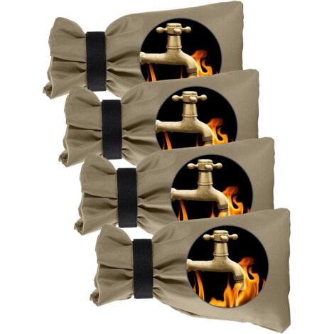 Paquete de 4 fundas protectoras anticongelación para grifos, impermeables para exteriores, calcetines color caqui para grifos de jardín.