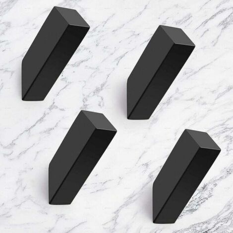 Paquete de 4 ganchos de pared negros mate resistentes de acero inoxidable SUS 304 para baño, dormitorio, entrada, abrigo, vestíbulo, garaje, montaje en pared.
