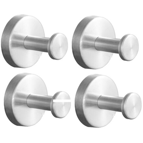 Paquete de 4 Ganchos de Pared Perforados de Acero Inoxidable – Percheros para abrigo y baño
