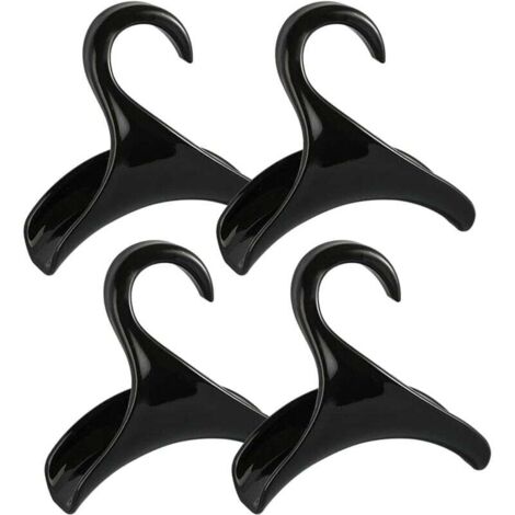 Paquete de 4 ganchos para bolsos, ganchos negros para carteras, organizador de almacenamiento para colgar sobre el armario, con varilla para guardar y organizar bolsos, mochilas y bolsos escolares.