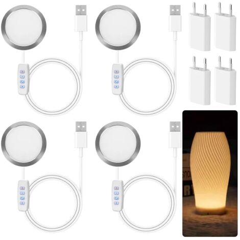 Paquete de 4 lámparas LED de 2W para impresoras 3D Bambu Lab A1/A1mini/P1S/P1P/X1C, accesorios para impresoras 3D Bambuolab, kits de lámparas LED DIY creativos, modelos de luz nocturna para
