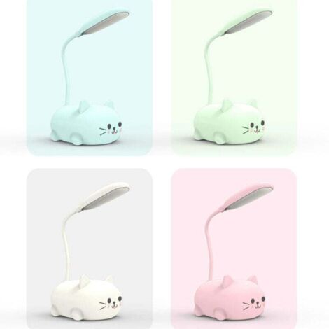 Paquete de 4 luces de lectura para gatitos, lámpara de escritorio plegable recargable por USB para que las mascotas aprendan a leer y protejan la vista.