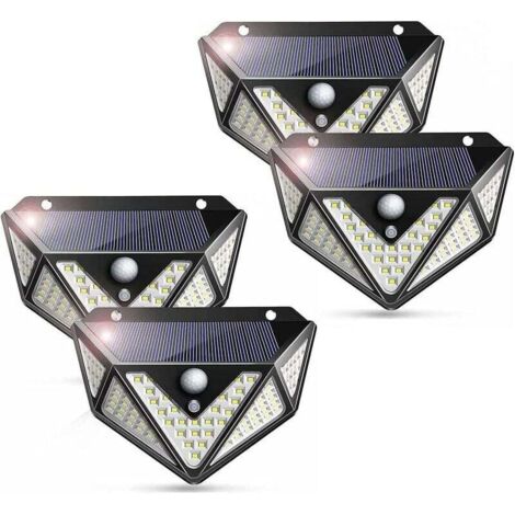 Paquete de 4 luces solares de 100 LED de gran angular