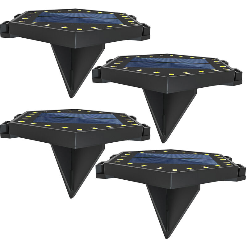 

Paquete de 4 luces solares para suelo, 24 LED, lampara de paisaje al aire libre, combinacion de bricolaje, resistencia al agua IP65 para jardin,