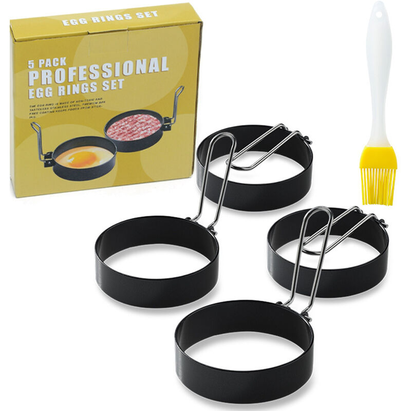 

Happyshopping - Paquete de 4 moldes para hacer huevos, con cepillo de aceite