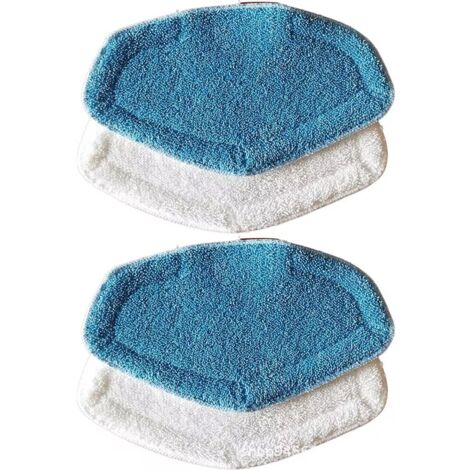 Paquete de 4 paños de limpieza de repuesto para fregonas de vapor Hoover Dual Steam Plus, cada paño mide aproximadamente 31 x 19 cm.