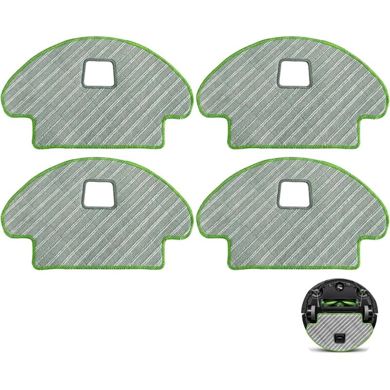 Paquete de 4 paños de limpieza para iRobot Roomba Combo 113 R113840 R111840, repuesto para aspiradora robot, juego de accesorios de limpieza de