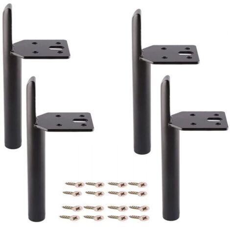 Paquete de 4 patas de muebles modernos de 13 cm, patas de gabinete de repuesto, patas de mesa con tornillos negros