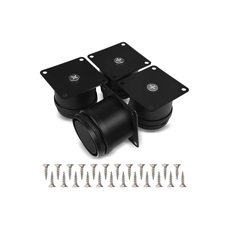 Paquete de 4 patas para muebles, patas de mesa ajustables de acero inoxidable de 50 mm, patas para muebles de baño, patas para muebles de cocina de