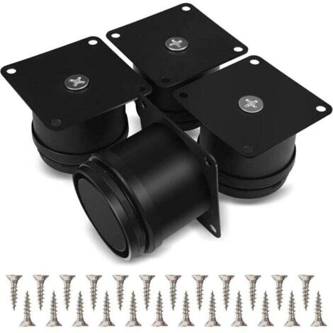 Paquete de 4 patas para muebles, XU, patas de mesa ajustables de acero inoxidable de 50 mm, para baño, oficina y cocina, altura ajustable de 0 a 15 mm, incluye tornillos de acero inoxidable - KZQ