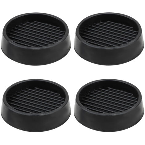 Paquete de 4 protectores de goma antideslizantes para patas de muebles, topes de cama y patas de mesa y silla (5 x 5 cm, negro)