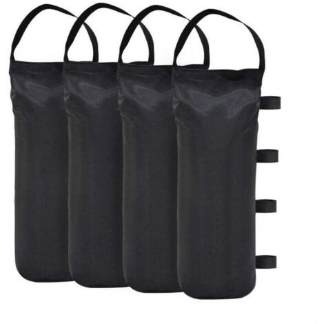 Paquete de 4 sacos de arena para gazebos, con peso industrial para gazebos y carpas de jardín, color negro