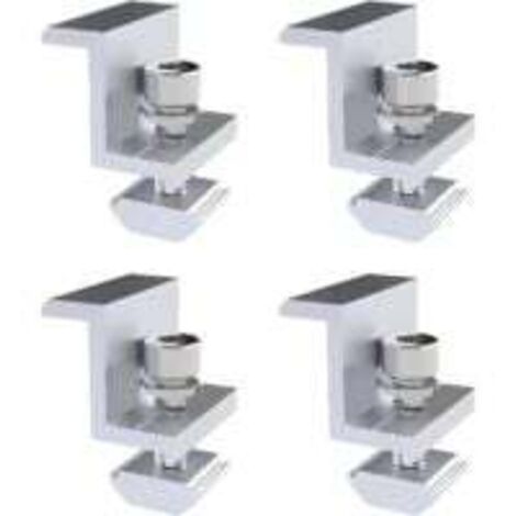 Paquete de 4 soportes para paneles solares, abrazadera de extremo de 30 mm, montaje en Z, abrazadera ajustable, soporte para paneles solares fotovoltaicos