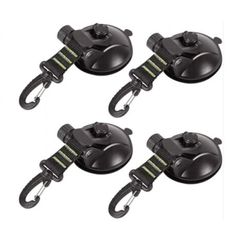 Paquete de 4 ventosas de anclaje con accesorio de ventosa para coche, camping, lona, accesorio de ventosa multifunción para tiendas de campaña como toldo lateral del coche