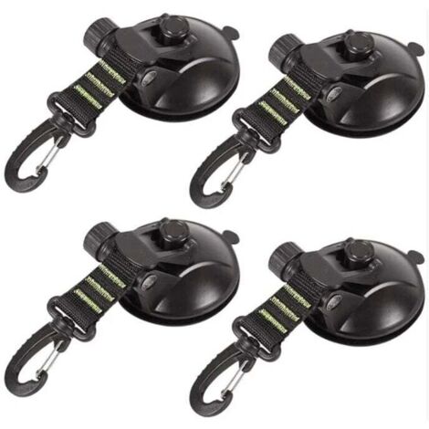 Paquete de 4 ventosas de anclaje con accesorio de ventosa para coche, camping, lonas, accesorios de ventosa multifunción para tiendas de campaña como toldos laterales de coche