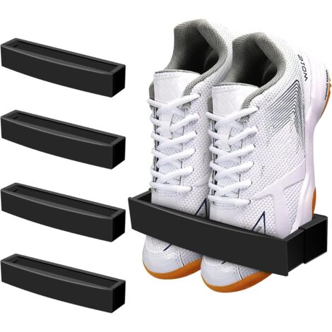 Paquete de 4 zapateros ajustables montados en la pared, organizador de almacenamiento de zapateros, almacenamiento para vehículos recreativos, zapatero sobre la puerta