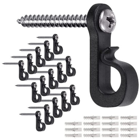 Paquete de 40 ganchos para colgar luces navideñas con tornillos Phillips para garaje, Año Nuevo, fiesta al aire libre, cable de fácil liberación y luces LED de hadas, tornillos anchos