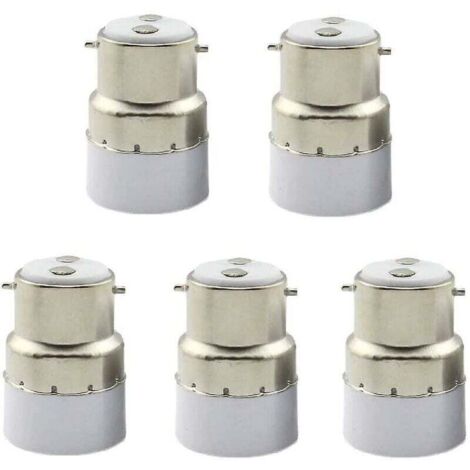 Paquete de 5 adaptadores de casquillo B22 a E14. Adaptador de casquillo B22 para portalámparas E14 estándar.