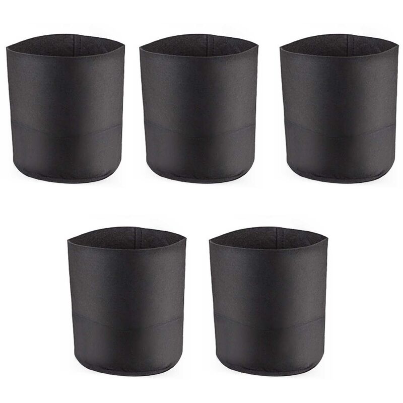 

Asupermall - Paquete de 5 bolsas de cultivo, contenedor de macetas de tela no tejida resistente para plantar jardines, 3 galones