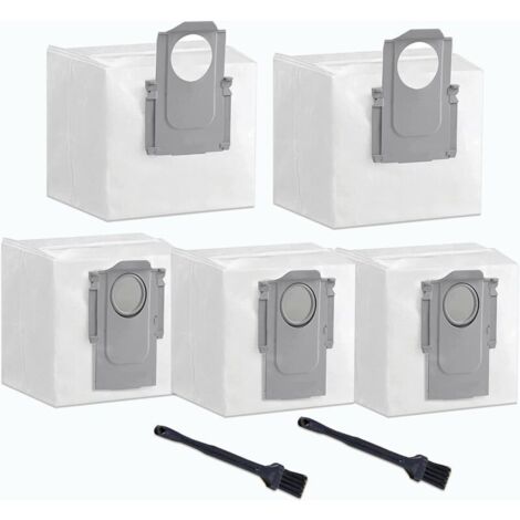 Paquete de 5 bolsas para aspiradoras Roborock S7 MaxV Ultra / S7 Pro Ultra / Q7 Max / Q7 Max Plus / Q5+. Accesorios de repuesto para la base de la aspiradora, gran capacidad de 3,5 l - Ineasicer