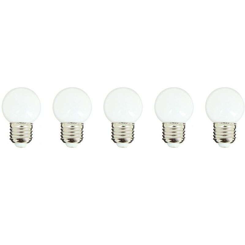 

Paquete de 5 bombillas globo LED blancas E27 compatibles con PARTY BULB BLANCO H7cm PARTY BULB H7cm