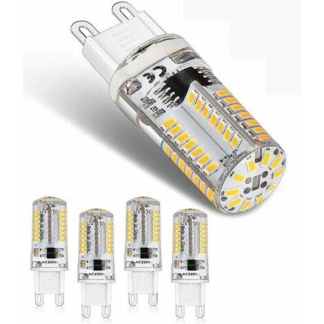 Paquete de 5 bombillas LED G9 de 3 W, 200 lm, 3000 K, luz blanca cálida, sin parpadeo, no regulables, ángulo de haz de 360°, sustituye a bombillas halógenas G9 de 40 W.
