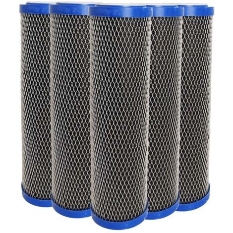 Paquete de 5 cartuchos de filtro de agua de 13 pulgadas (antisedimentos) + filtro de carbón activado de 5 micrones para contaminantes