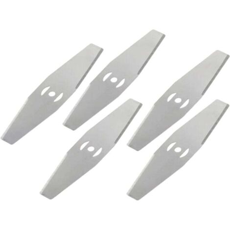 Paquete de 5 cuchillas de repuesto para desbrozadoras - Cuchillas de acero para cortacéspedes eléctricos - Compatibles con desbrozadoras y recortadoras - Juego de accesorios para herramientas de jardi