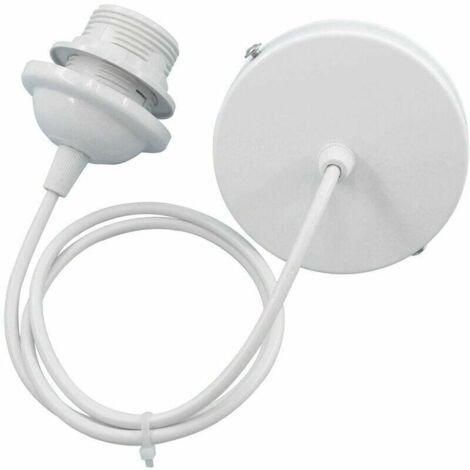 Paquete de 5 portalámparas colgantes E27, accesorios para lámparas colgantes E27, accesorios para lámparas colgantes E27 con cable de 200 cm, para bar, cafetería, tienda de ropa, hogar, hotel (blanco)