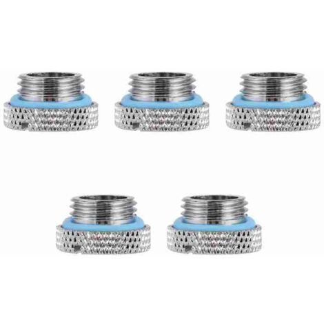 Paquete de 5 tapones de latón para el paso del agua con rosca G1/4 para sistemas de refrigeración líquida de PC.