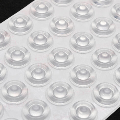 Paquete de 50 almohadillas de silicona suave autoadhesivas, tope de puerta adhesivo transparente sin dejar rastro, amortiguador de golpes, tope de manija de puerta de silicona transparente