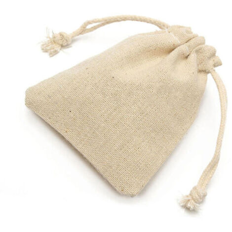 Paquete de 50 bolsas de lona de yute natural, bolsitas de lino con cordón, pequeñas bolsas de almacenamiento reutilizables.