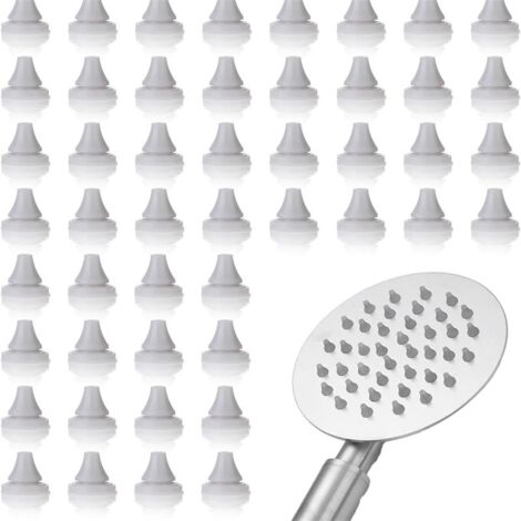 Paquete de 50 boquillas de repuesto para cabezal de ducha, boquilla de silicona, boquilla universal, puntas redondas, kit de piezas de repuesto para desmontaje y salida de agua para lavadora.