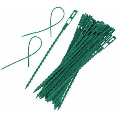 Paquete de 50 bridas ajustables para plantas de jardín, bridas de plástico blando para fijarlas (verde) –